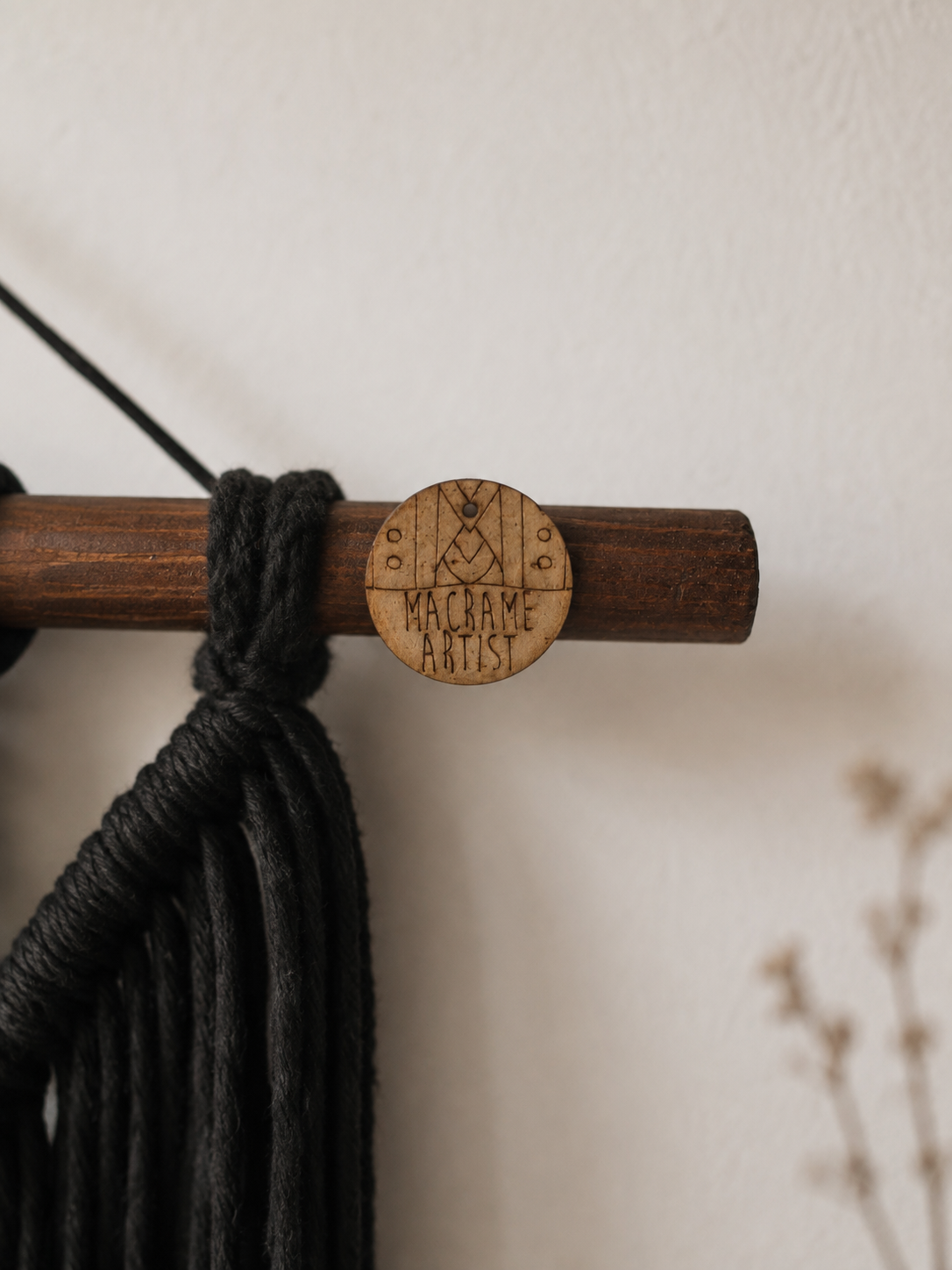 Tapiz de Macramé Taxco color negro