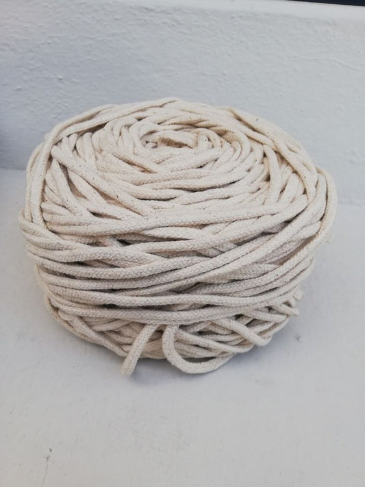 Hilo / cuenda de algodón macramé de 5mm 1kg color crudo