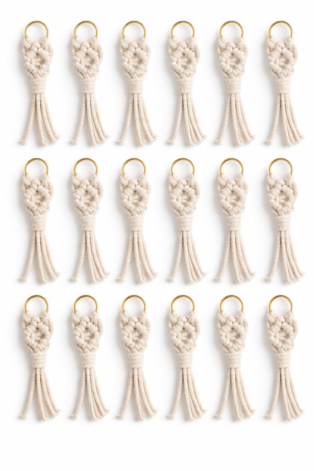 Pack de 20 llaveros de Macramé, ideales para recuerditos