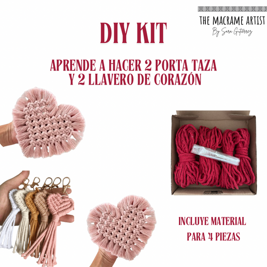 DIY KIT San Valentín 4 piezas. Material + Clase Online
