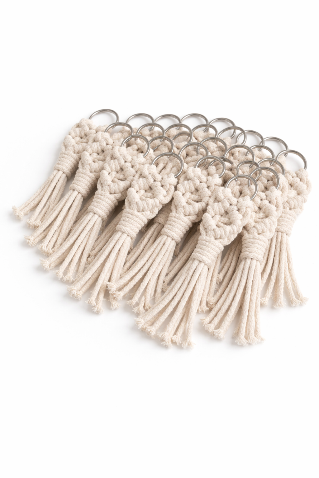 Pack de 20 llaveros de Macramé, ideales para recuerditos