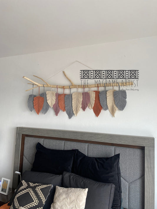 Wall Hanging 14 hojas en rama natural