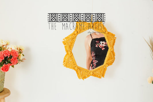 Espejo Octagonal color mostaza